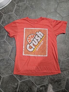 Crush Orange Graphic Tee - Men's Red-Orange Short Sleeve Shirt